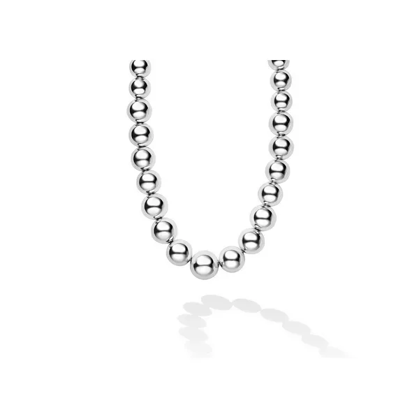 Silver Graduated Bead Necklace 16\