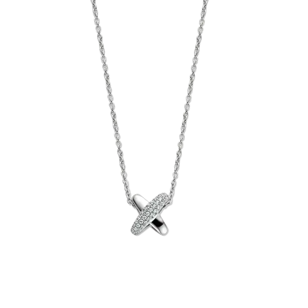 Silver CZ 'X' Pave Pendant Baxter's Fine Jewelry Warwick, RI