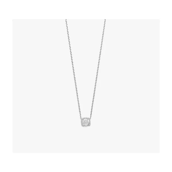 CZ Cushion Halo Pendant