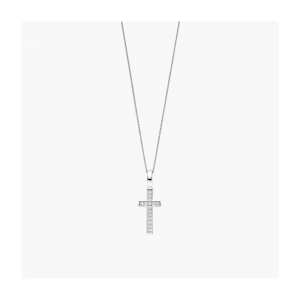 Silver CZ Cross Pendant