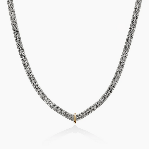 Icon Link Necklace, Sterling Silver, Gold, 6MM Baxter's Fine Jewelry Warwick, RI