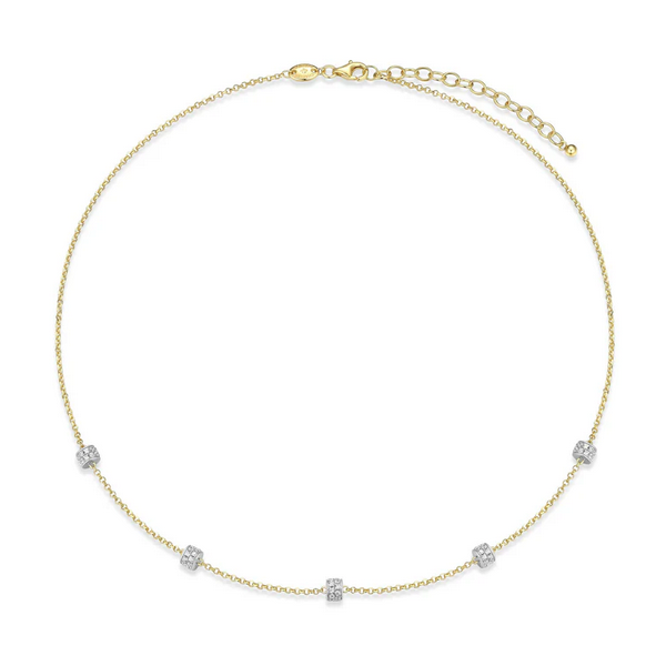 Yellow Gold Plated CZ Rondel Necklace Baxter's Fine Jewelry Warwick, RI