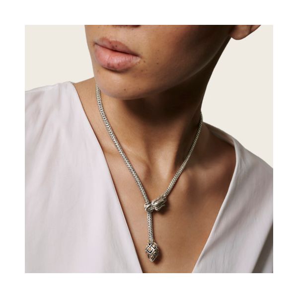 Naga Lariat, Sterling Silver, Gold, 5MM Image 3 Baxter's Fine Jewelry Warwick, RI