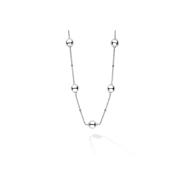 Silver Beaded Station Necklace Baxter's Fine Jewelry Warwick, RI