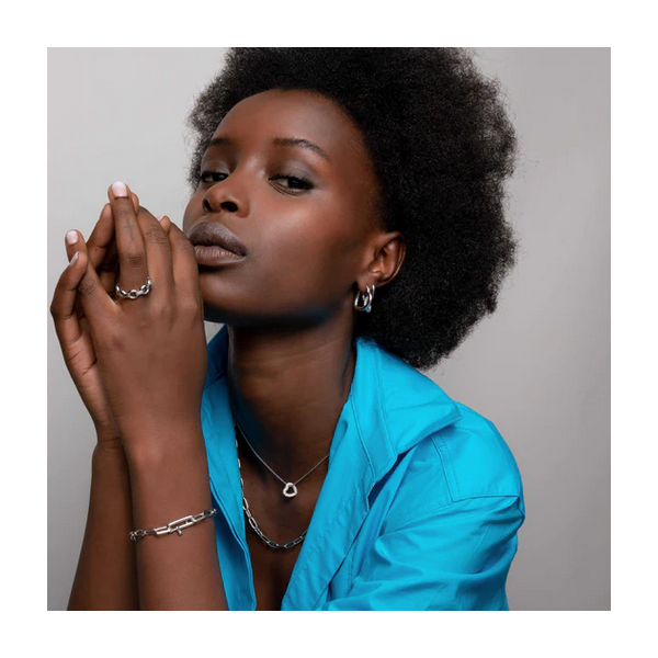 Silver Pave CZ Heart Necklace Image 2 Baxter's Fine Jewelry Warwick, RI