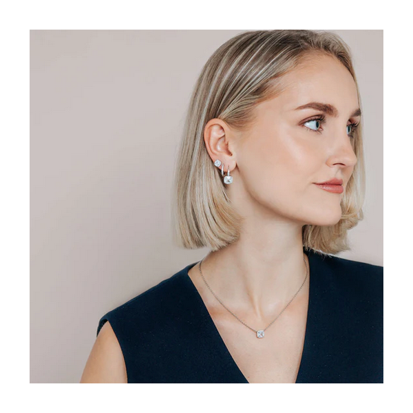 Classic Square CZ Necklace Image 2 Baxter's Fine Jewelry Warwick, RI