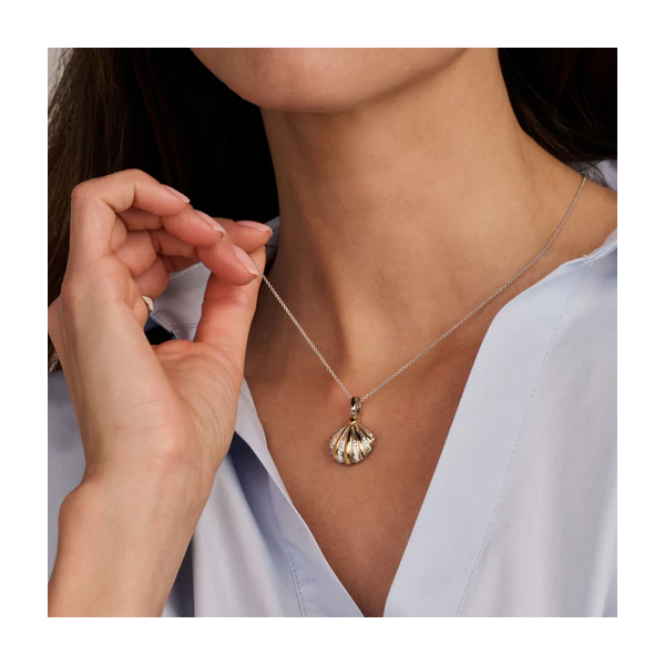 CZ Shell Necklace Image 2 Baxter's Fine Jewelry Warwick, RI