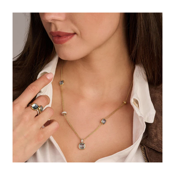 Layered Cushion Necklace Image 2 Baxter's Fine Jewelry Warwick, RI