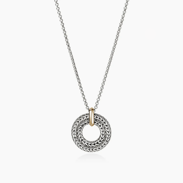 Icon Link Pendant Necklace, Sterling Silver, Gold, 2MM Baxter's Fine Jewelry Warwick, RI