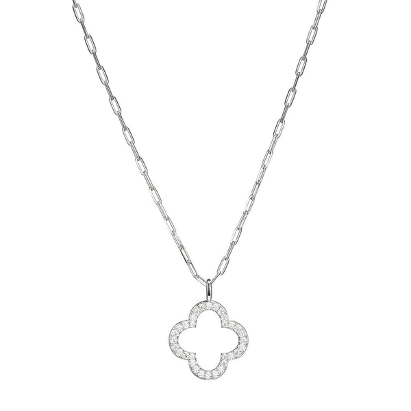 Sterling Silver CZ Clover Pendant Baxter's Fine Jewelry Warwick, RI