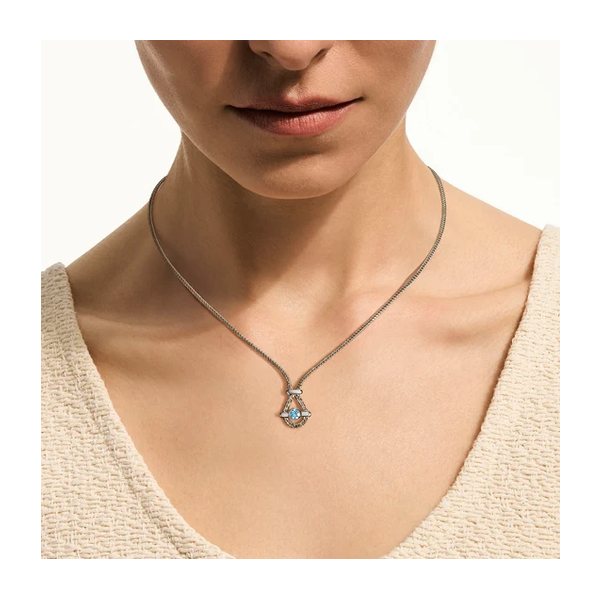 Sterling SIlver Swiss Blue Topaz Icon Necklace Image 2 Baxter's Fine Jewelry Warwick, RI