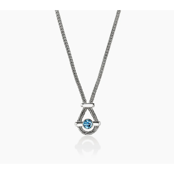 Sterling SIlver Swiss Blue Topaz Icon Necklace Baxter's Fine Jewelry Warwick, RI