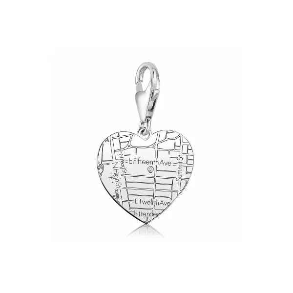 Sterling Silver Heart MAP Charm