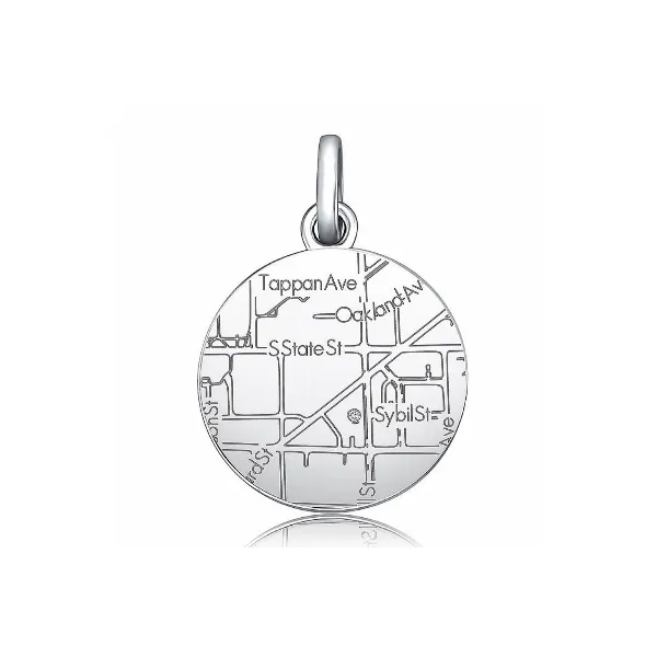 Sterling Silver Circle Map Charm Baxter's Fine Jewelry Warwick, RI