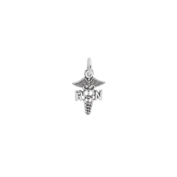 Sterling Silver RN Caduceus Charm