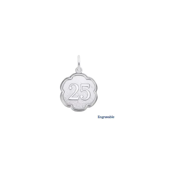 Sterling Silver Number 25 Charm