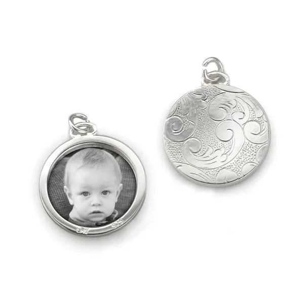 Floral Half-Locket Charm in SIlver Baxter's Fine Jewelry Warwick, RI