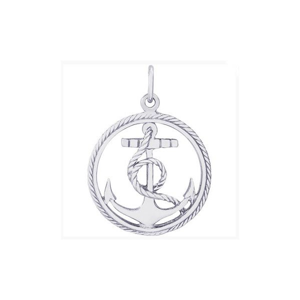 Sterling Silver Rope Framed Anchor Charm Baxter's Fine Jewelry Warwick, RI