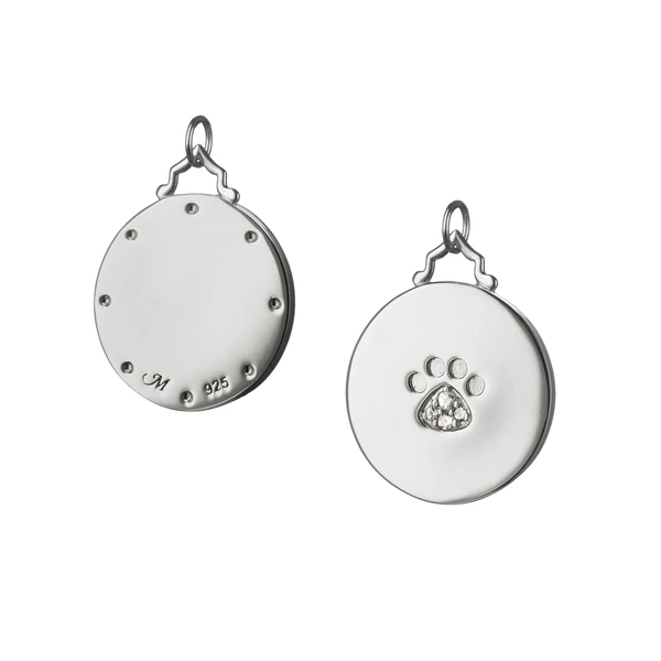 Sterling Silver Paw Print Charm with Sapphires Baxter's Fine Jewelry Warwick, RI
