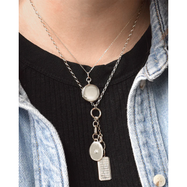 Oval Half Locket with Sapphire Image 2 Baxter's Fine Jewelry Warwick, RI