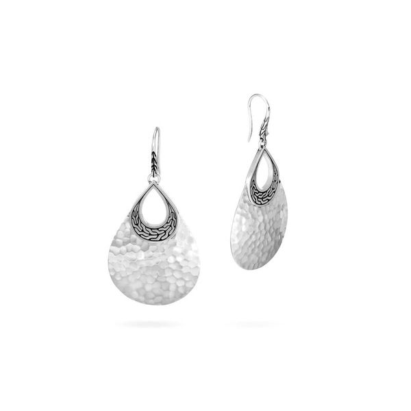 Classic Chain Hammered Teardrop Earring Baxter's Fine Jewelry Warwick, RI