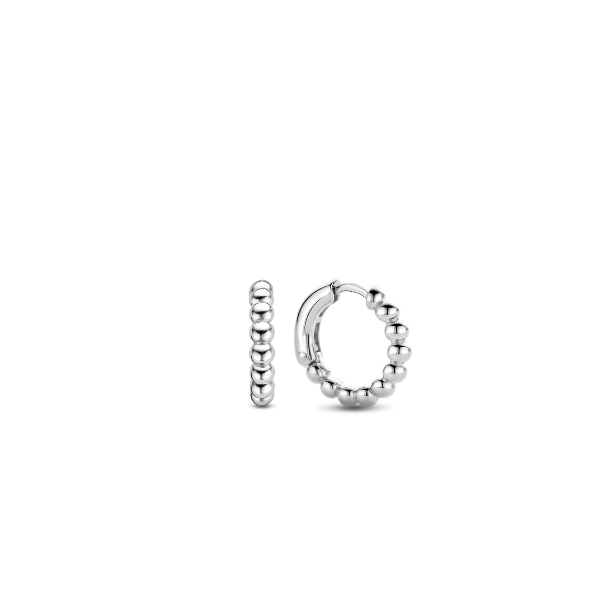 Ti Sento Sterling Silver Beaded Huggie Earrings Baxter's Fine Jewelry Warwick, RI