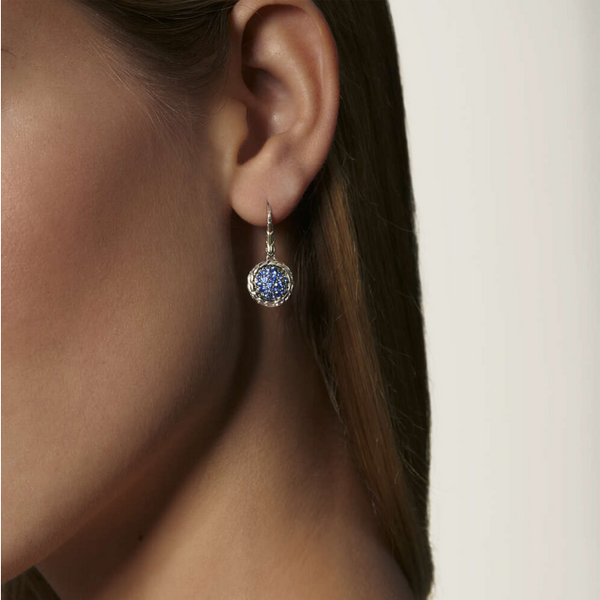 Classic Chain Drop Earring with Blue Sapphire Image 2 Baxter's Fine Jewelry Warwick, RI