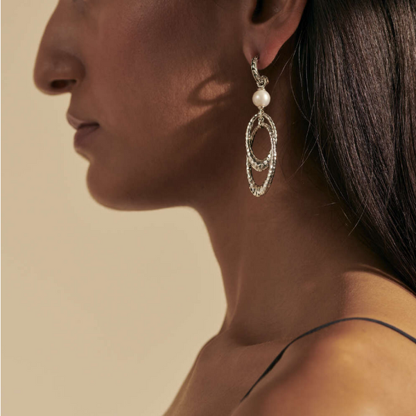 Palu Pearl Drop Link Earrings Image 3 Baxter's Fine Jewelry Warwick, RI
