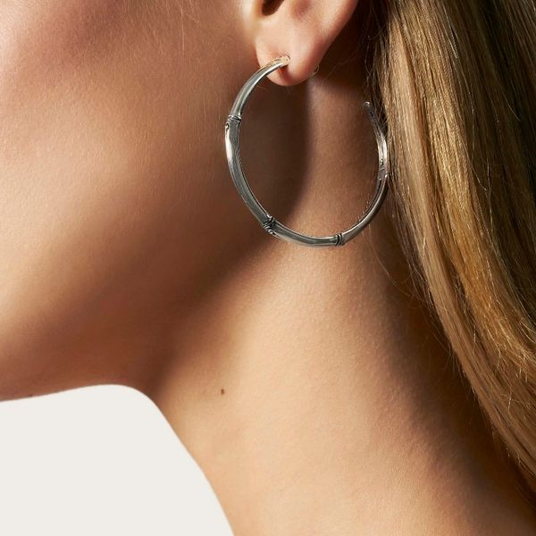 Bamboo Hoop Earring Image 2 Baxter's Fine Jewelry Warwick, RI