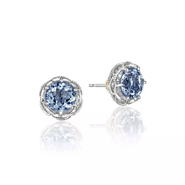 Crescent Crown Studs featuring London Blue Topaz Baxter's Fine Jewelry Warwick, RI