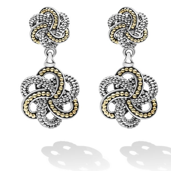 Double Love Knot Drop Earrings Image 2 Baxter's Fine Jewelry Warwick, RI