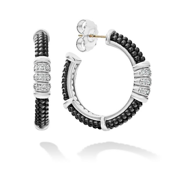Black Caviar Diamond Hoops Baxter's Fine Jewelry Warwick, RI