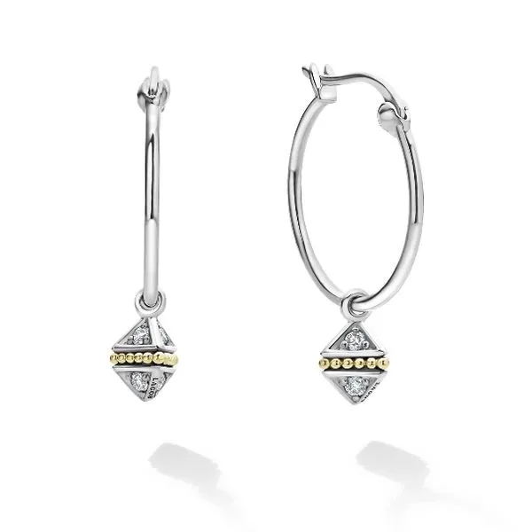 Pyramid Diamond Drop Earrings thumb image 1