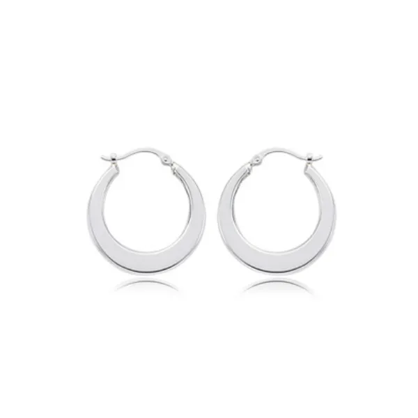 Sterling Silver Flat Hoops Baxter's Fine Jewelry Warwick, RI