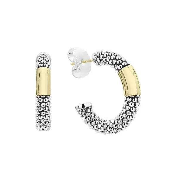 Caviar Smooth Bar Hoop Earrings thumb image 1