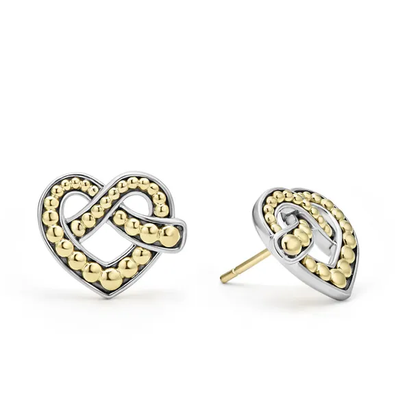 Two Tone Heart Stud Earrings Baxter's Fine Jewelry Warwick, RI
