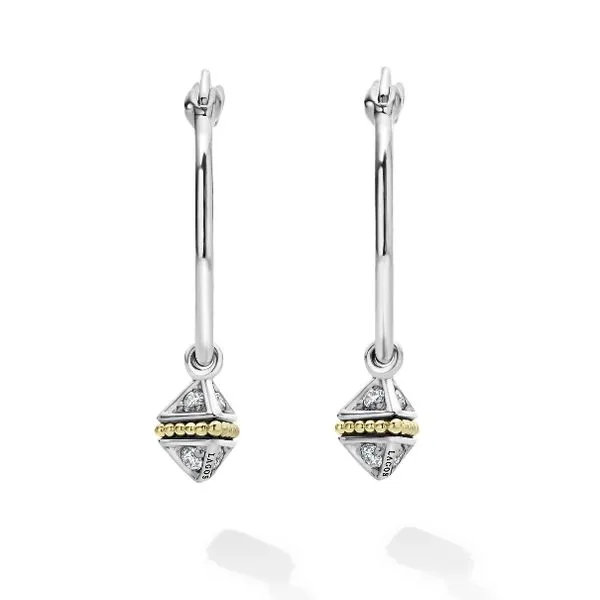 Pyramid Diamond Drop Earrings thumb image 2