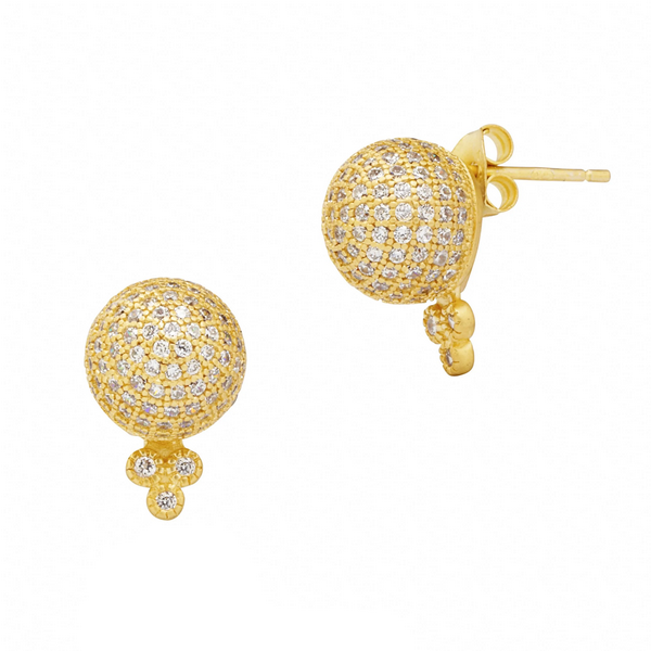 Pavé Ball Stud Earrings in All Yellow Baxter's Fine Jewelry Warwick, RI
