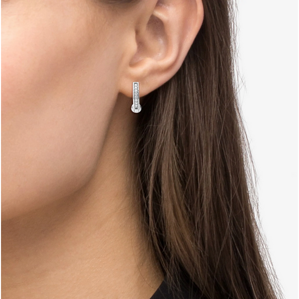 Diamond Huggie Earrings Image 2 Baxter's Fine Jewelry Warwick, RI