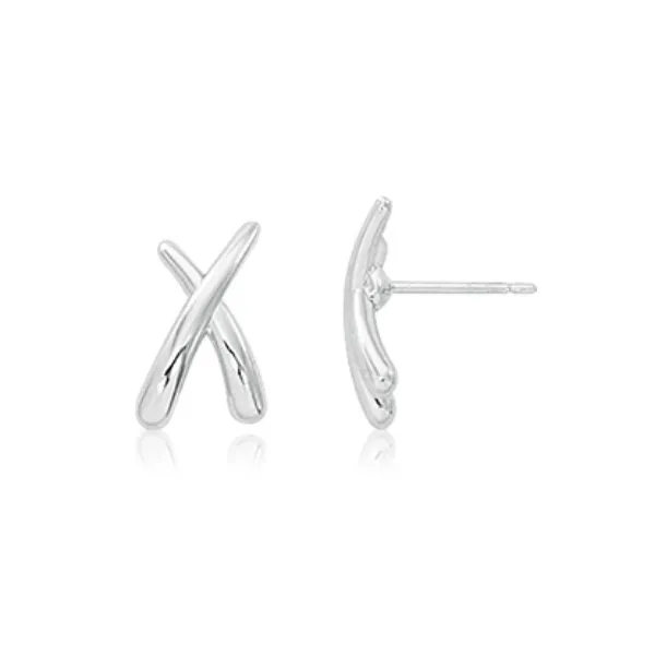 Sterling Silver Crisscross Stud Earrings Baxter's Fine Jewelry Warwick, RI