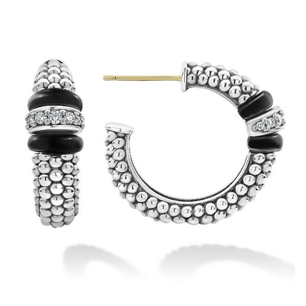 Caviar Hoops with Diamond Accent Baxter's Fine Jewelry Warwick, RI