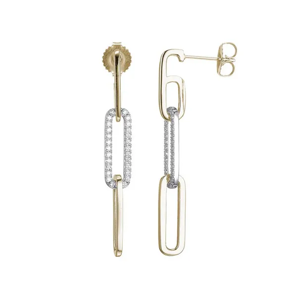 Sterling Silver Earrings with CZ Links Baxter's Fine Jewelry Warwick, RI