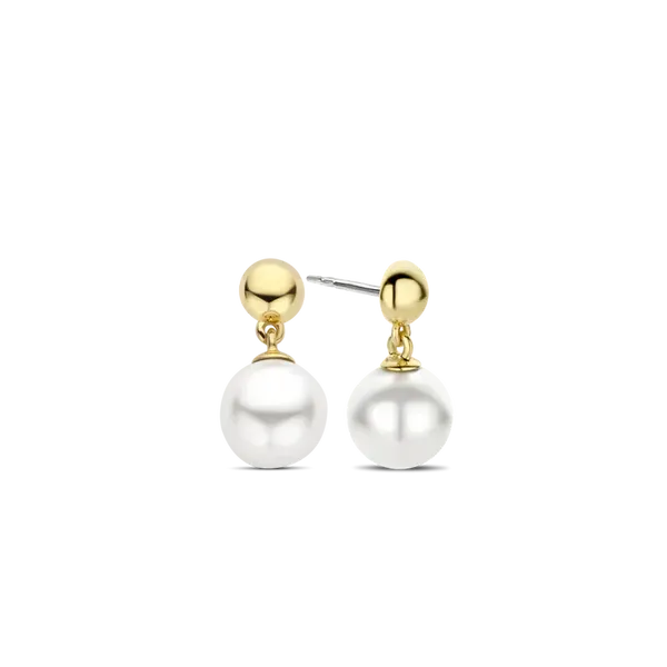 Gold Plated Pearl Drop Earrings Baxter's Fine Jewelry Warwick, RI