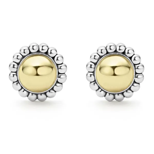 Two Tone Caviar Stud Earrings Image 2 Baxter's Fine Jewelry Warwick, RI