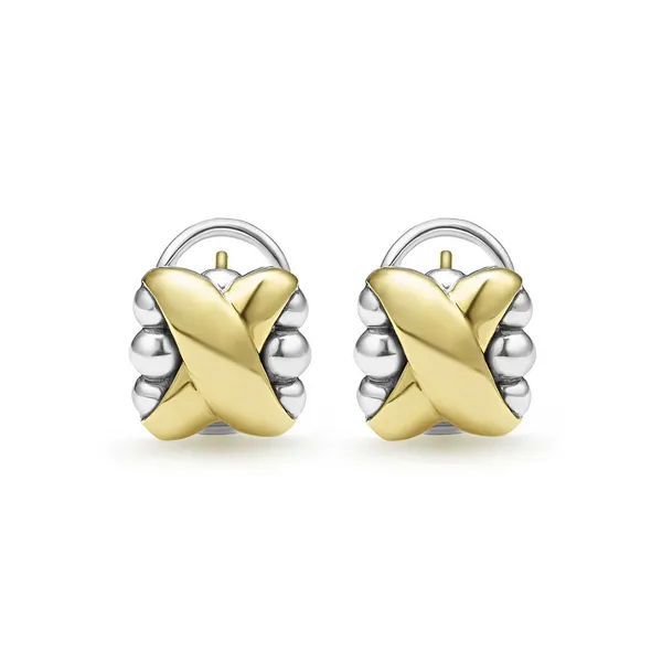 Two-Tone X Omega Clip Earrings thumb image 2
