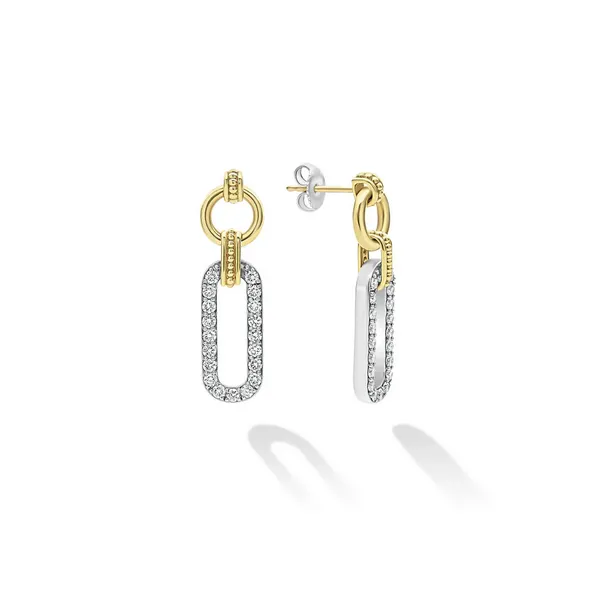 Two-Tone Link Diamond Drop Earrings similar item image