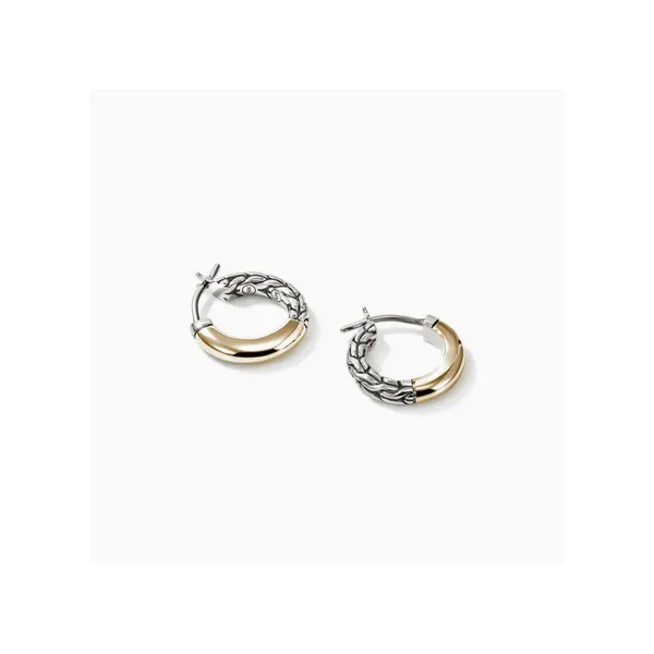 JH Essential Crossover Hoop Earring, Gold, Sterling Silver, 10MM Image 2 Baxter's Fine Jewelry Warwick, RI