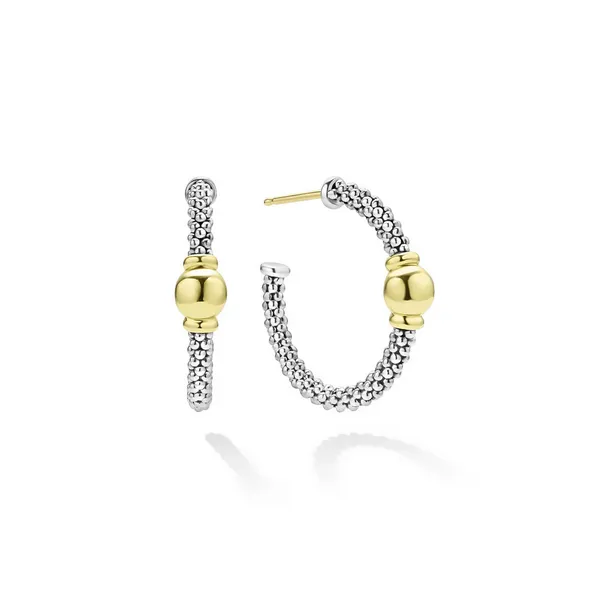 Two-Tone Station Hoop Earrings Baxter's Fine Jewelry Warwick, RI
