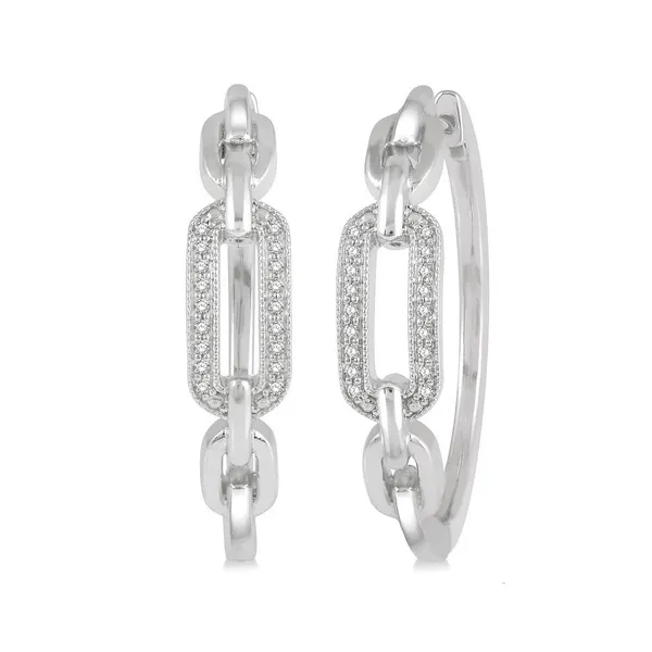 Sterling Silver Paperclip Link Hoops Baxter's Fine Jewelry Warwick, RI