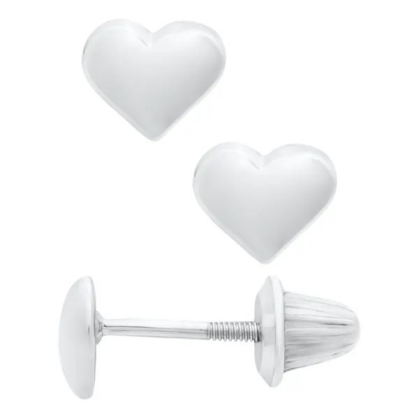 Sterling Silver Childrens Heart Earrings Baxter's Fine Jewelry Warwick, RI